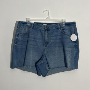 NWT Dip High Rise Shorts Denim Raw Hem Size 24W